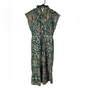 Live 4 truthTropical Green and Black Patterned Dress size M
